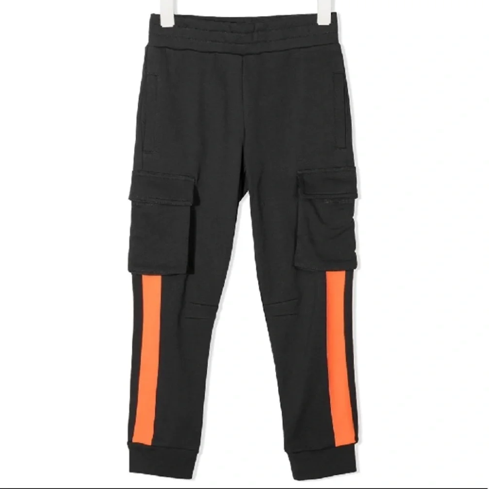 STELLA MCCARTNEY Kids' Contrast Appliquées Sweatpants In Grey and orange